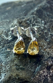 Natural Citrine Sterling Silver Studs