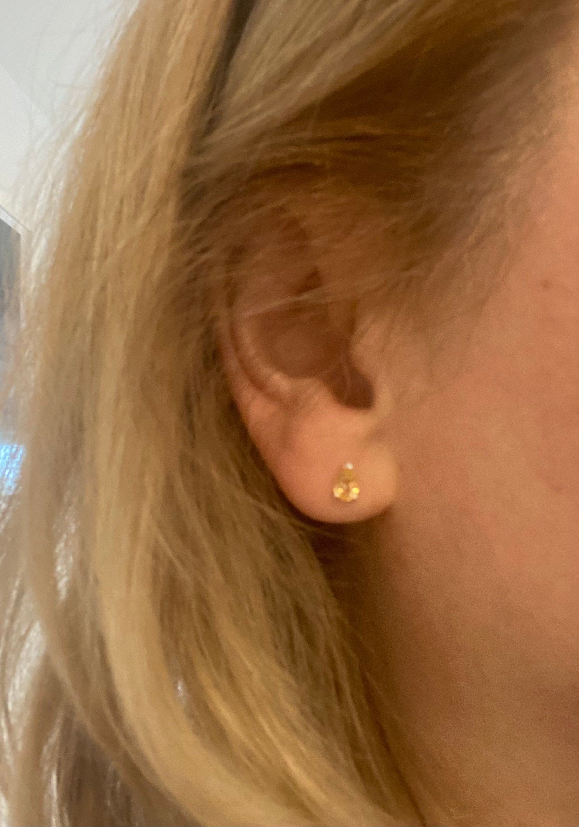 Natural Citrine Sterling Silver Studs