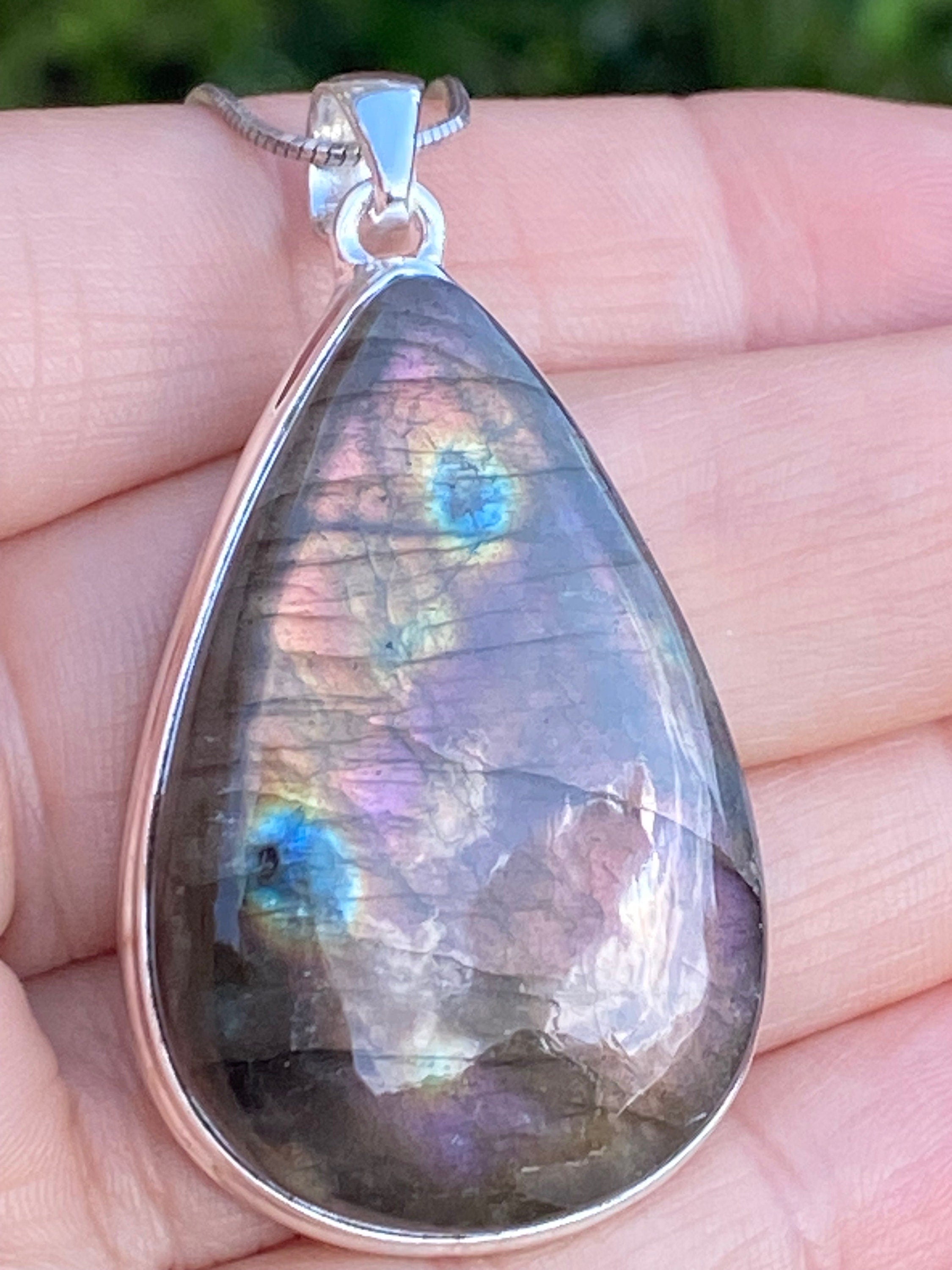 AAA+++Top Unique Rare Purple Flashy Labradorite Cabochon Pendant Jewelry Making Stone Labradorite Stone 58X49X6 cheapest mm 170 Crt Labradorite