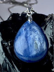 Blue Kyanite and Silver Pendant