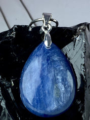 Blue Kyanite and Silver Pendant