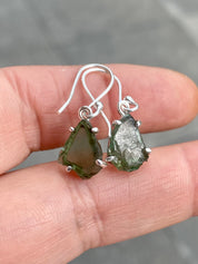 Green Apatite and 925 Silver Drop Earrings