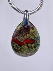 Dragon Bloodstone and Silver Pendant (AX14)