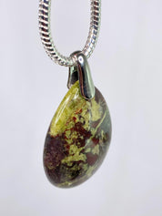 Dragon Bloodstone and Silver Pendant