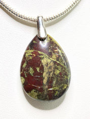 Dragon Bloodstone and Silver Pendant