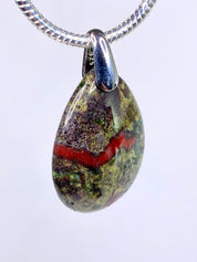 Dragon Bloodstone and Silver Pendant (AX14)