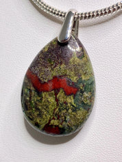 Dragon Bloodstone and Silver Pendant (AX14)