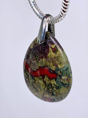 Dragon Bloodstone and Silver Pendant (AX14)