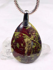 Dragon Bloodstone and Silver Pendant