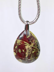 Dragon Bloodstone and Silver Pendant