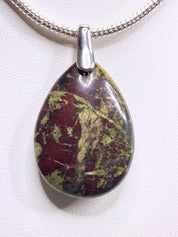 Dragon Bloodstone and Silver Pendant