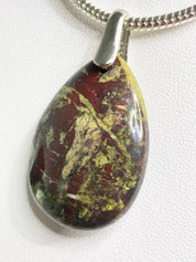 Dragon Bloodstone and Silver Pendant