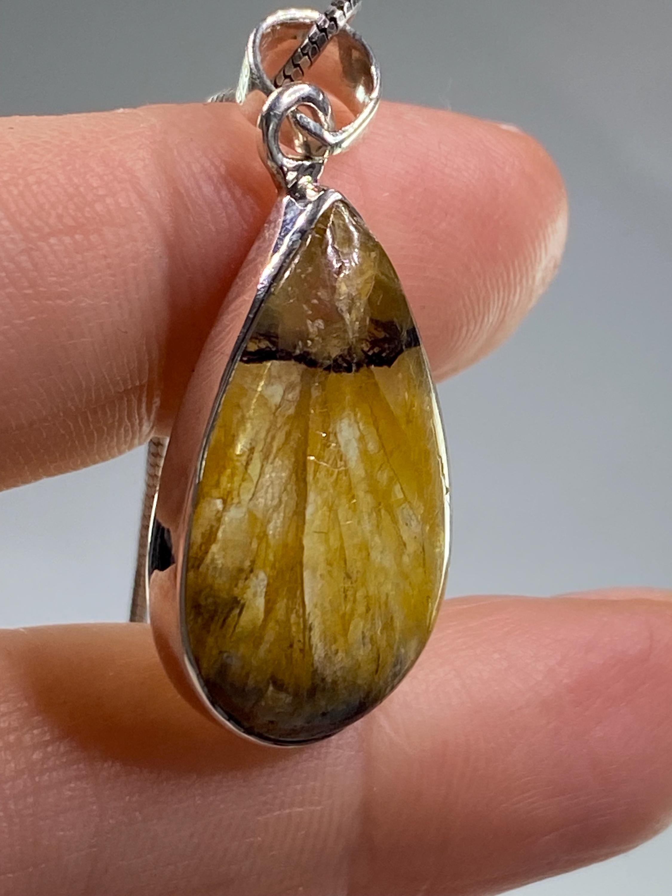 Blue John Silver Pendant - Extremely Rare
