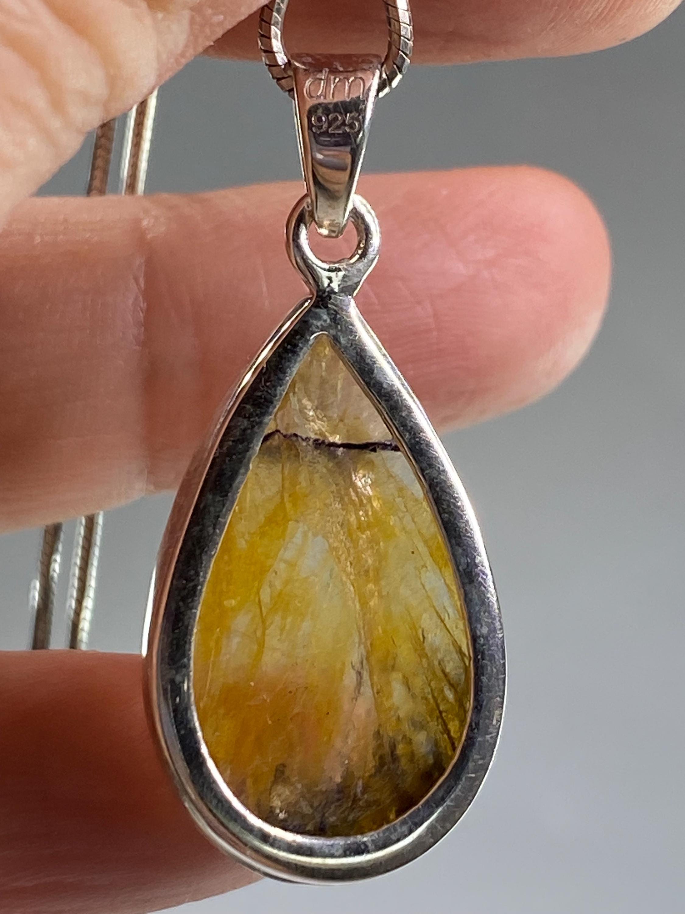 Blue John Silver Pendant - Extremely Rare