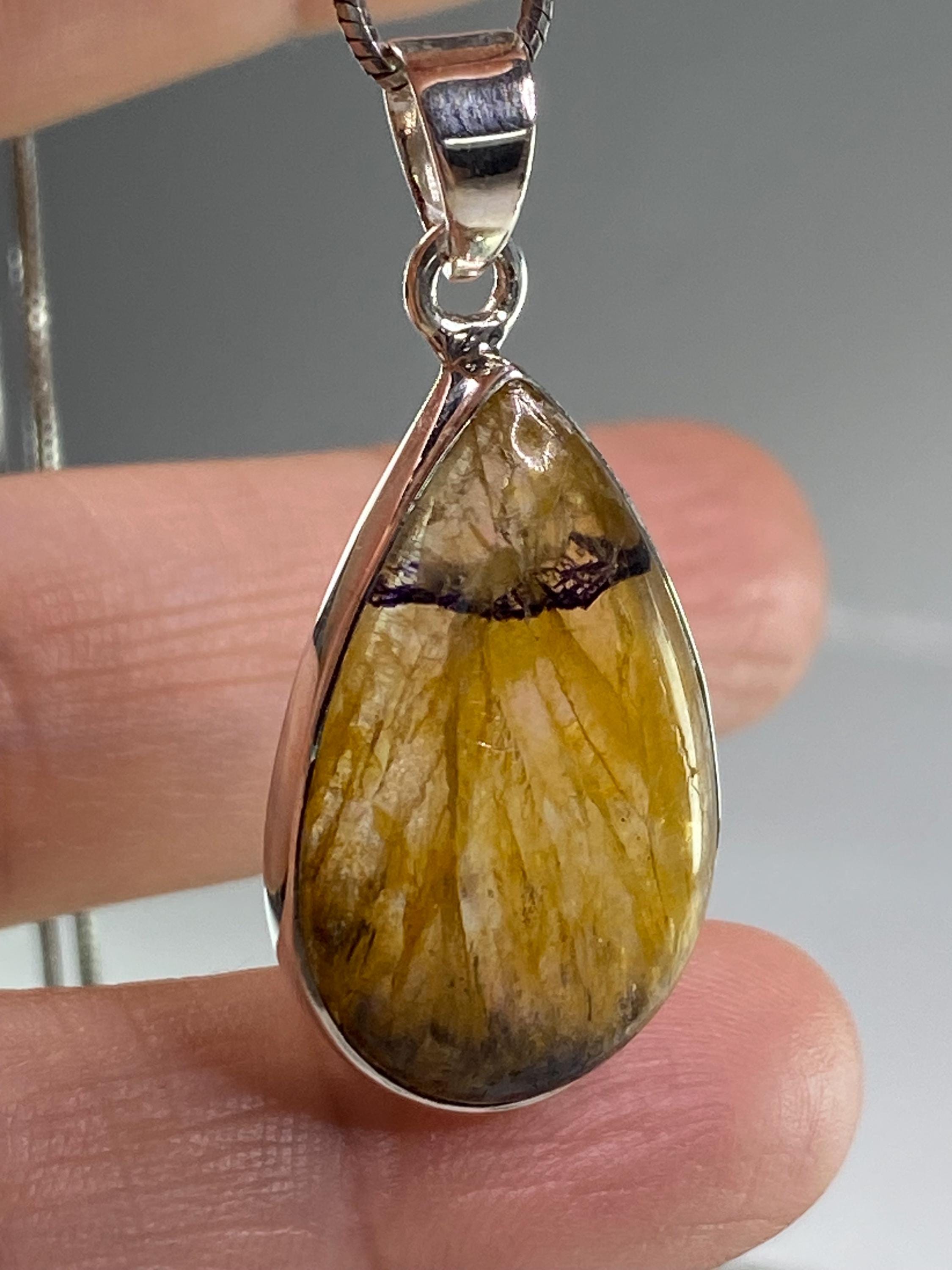 Blue John Silver Pendant - Extremely Rare