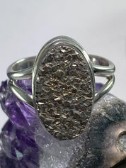 Pyrite Drusy/Drusy Silver Ring
