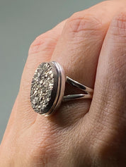 Pyrite Drusy/Drusy Silver Ring