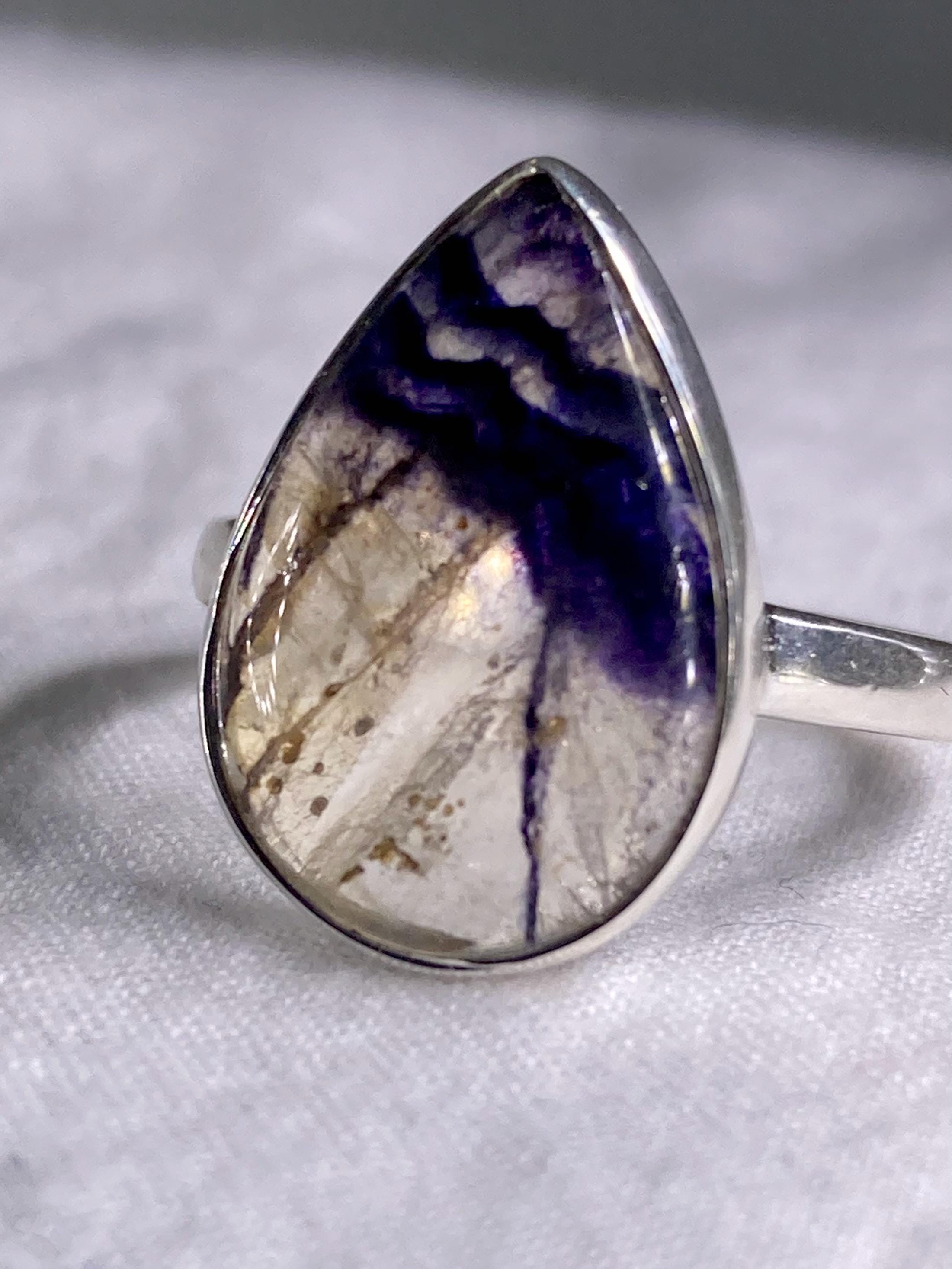 Blue John Silver Ring - Extremely Rare