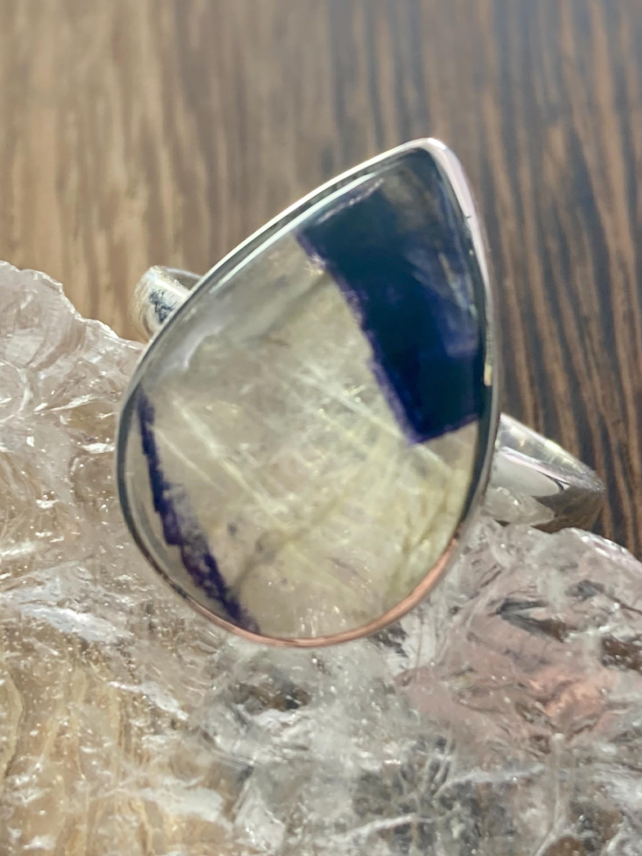 Blue John Silver Ring - Extremely Rare