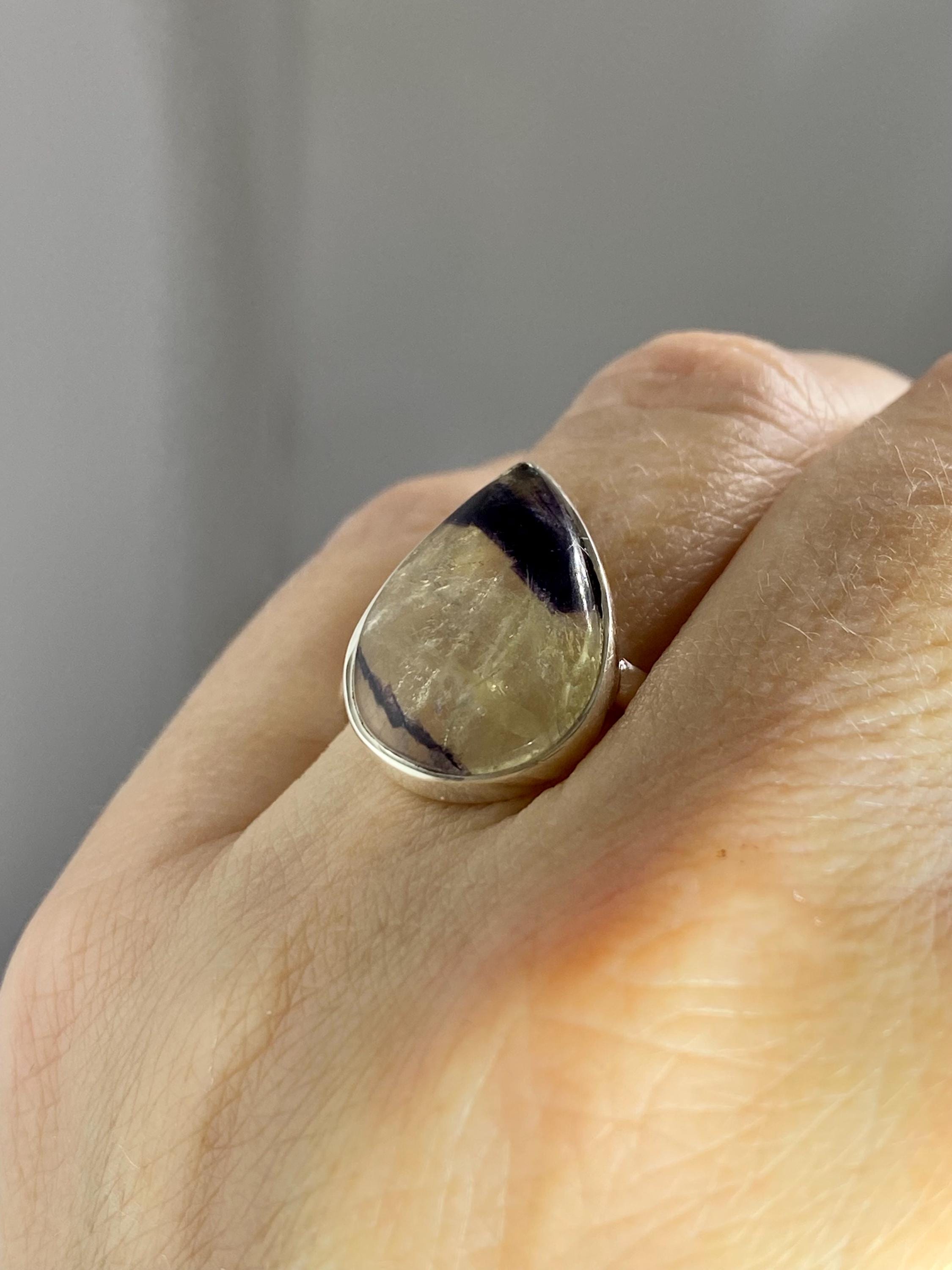 Blue John Silver Ring - Extremely Rare