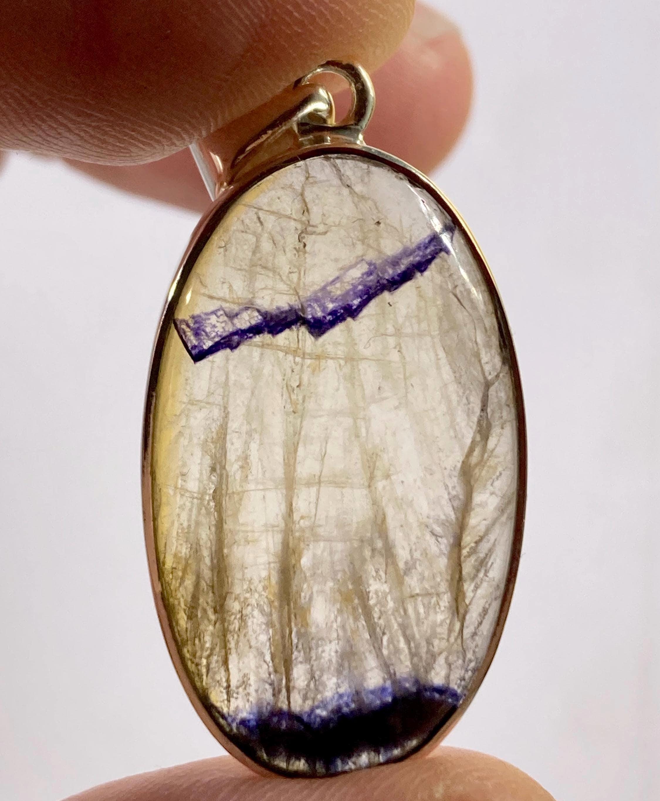 Blue John Silver Pendant