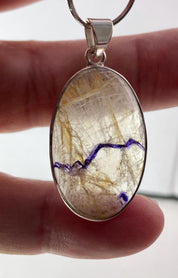 Blue John Silver Pendant - Extremely Rare