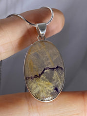 Blue John Silver Pendant - Extremely Rare