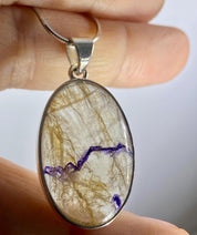Blue John Silver Pendant - Extremely Rare
