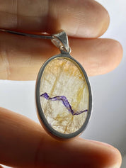 Blue John Silver Pendant - Extremely Rare