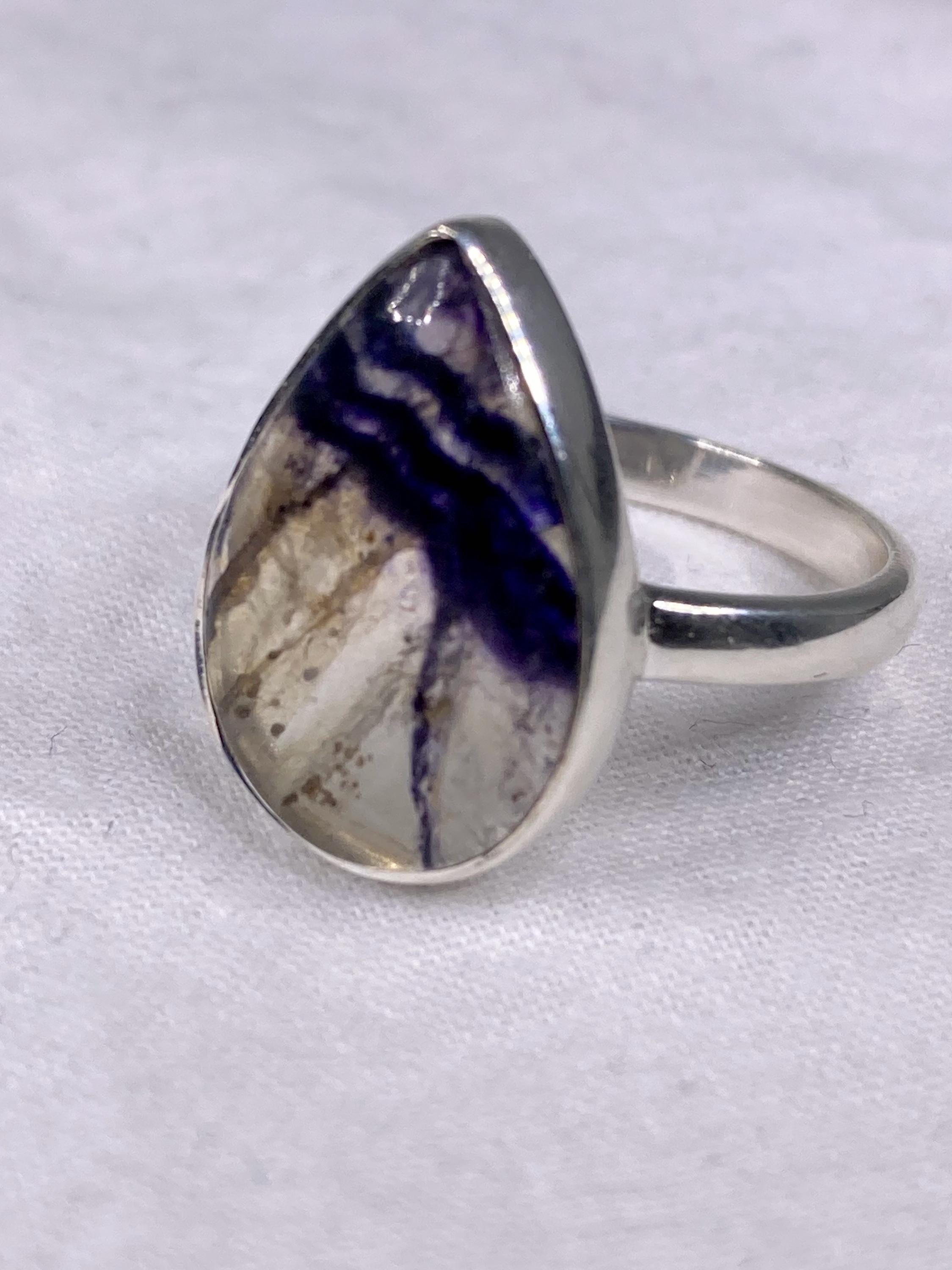 Blue John Silver Ring - Extremely Rare