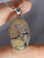 Blue John Silver Pendant - Extremely Rare