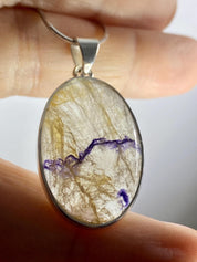 Blue John Silver Pendant - Extremely Rare