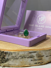 Raw Emerald and Silver Ring (UV)