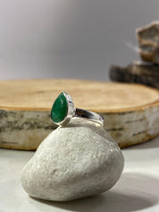 Raw Emerald and Silver Ring (UV)