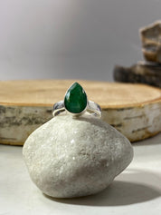 Raw Emerald and Silver Ring (UV)