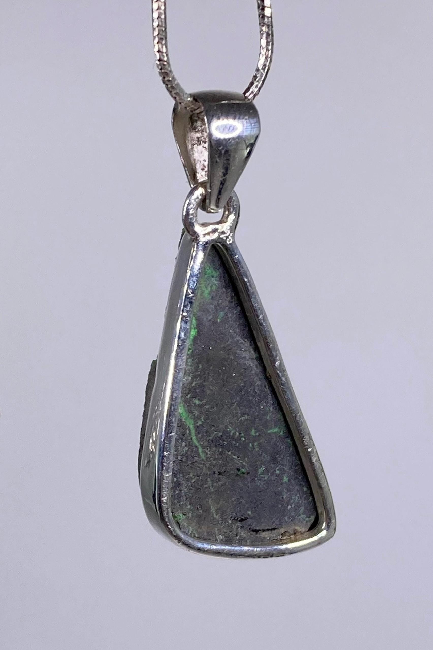 A Rare Green Garnet (Uvarovite) and Silver Pendant