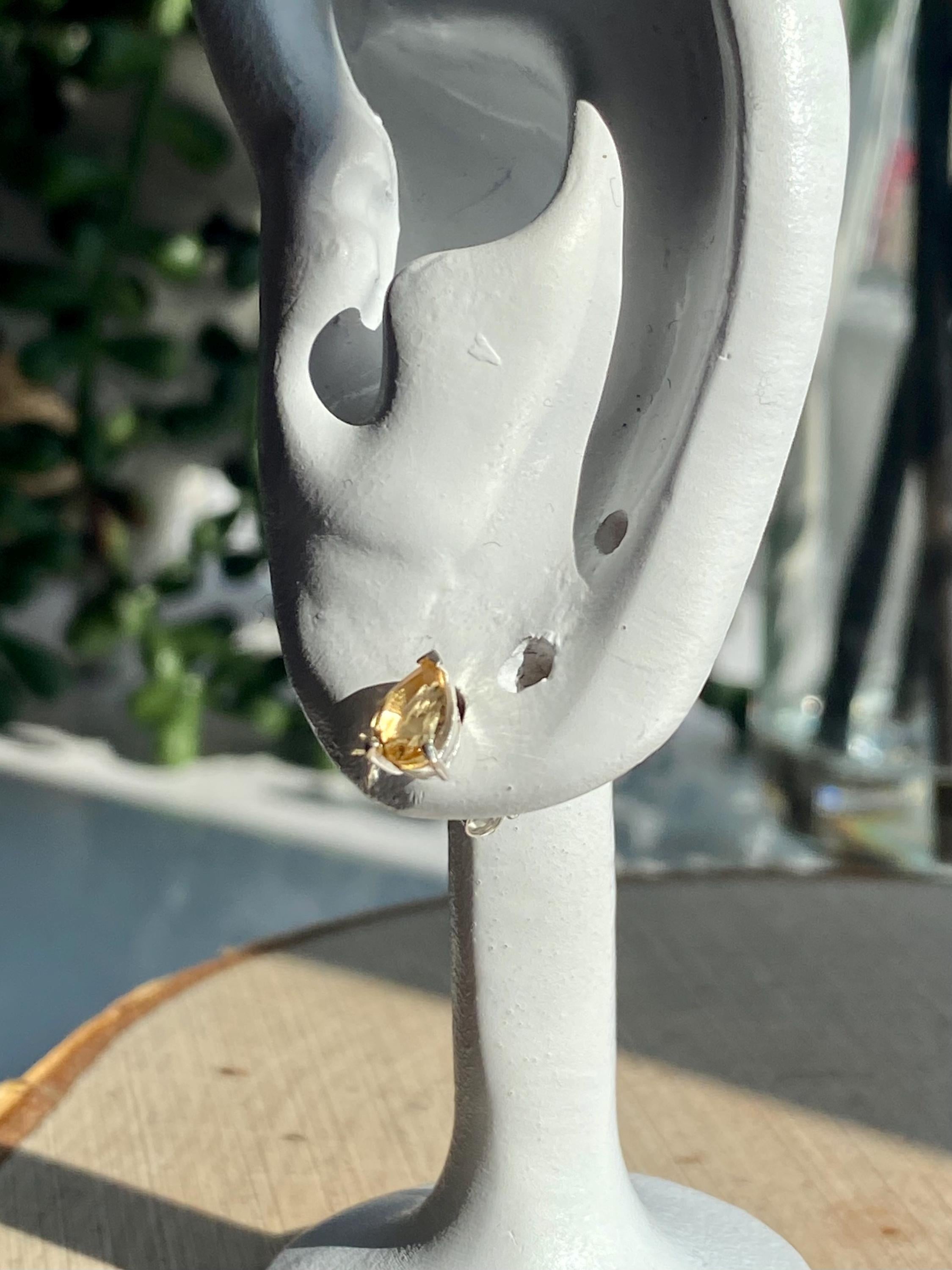 Natural Citrine Sterling Silver Studs