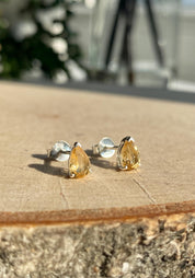 Natural Citrine Sterling Silver Studs