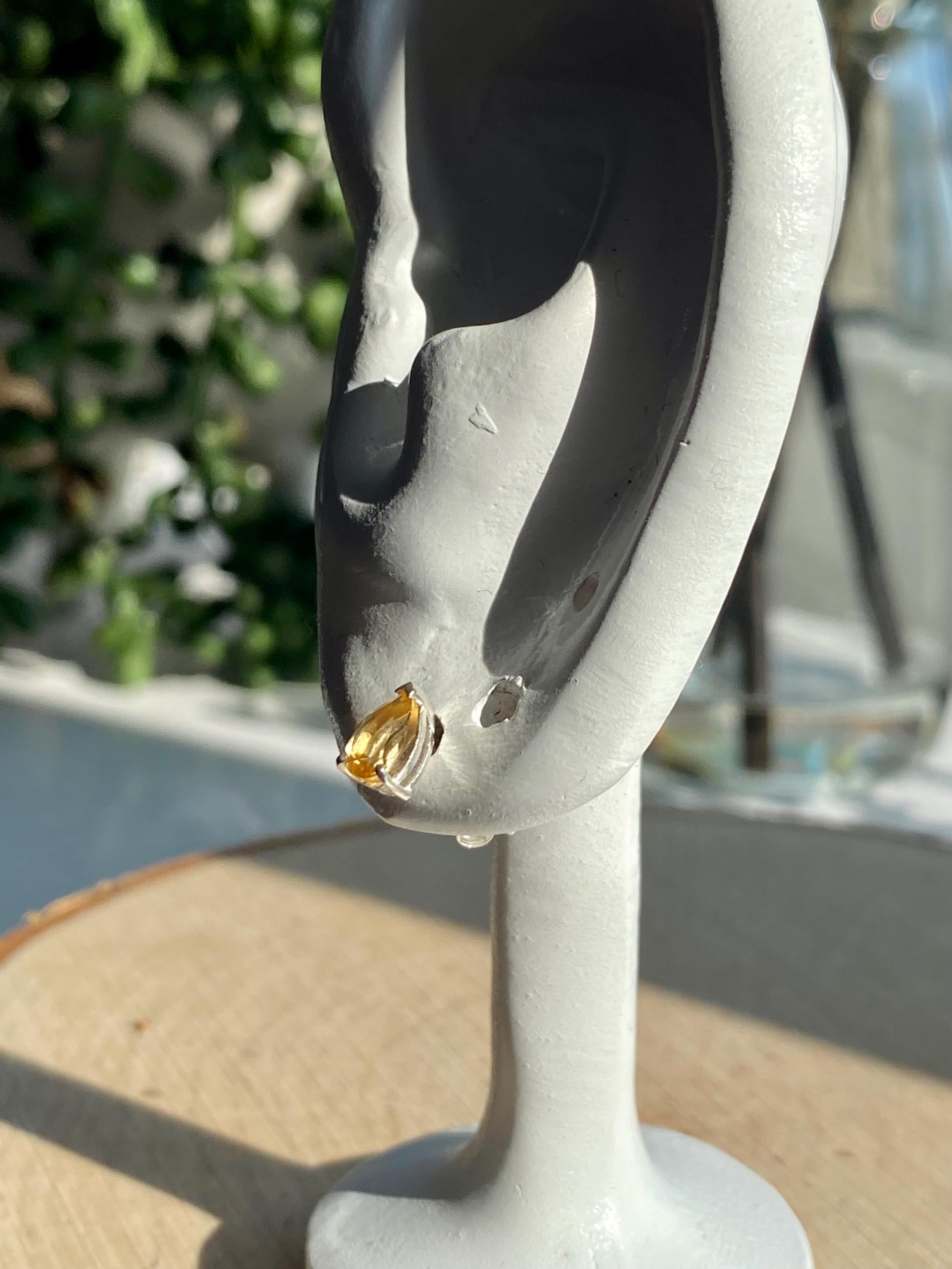 Natural Citrine Sterling Silver Studs