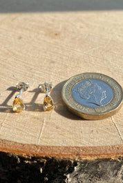 Natural Citrine Sterling Silver Studs