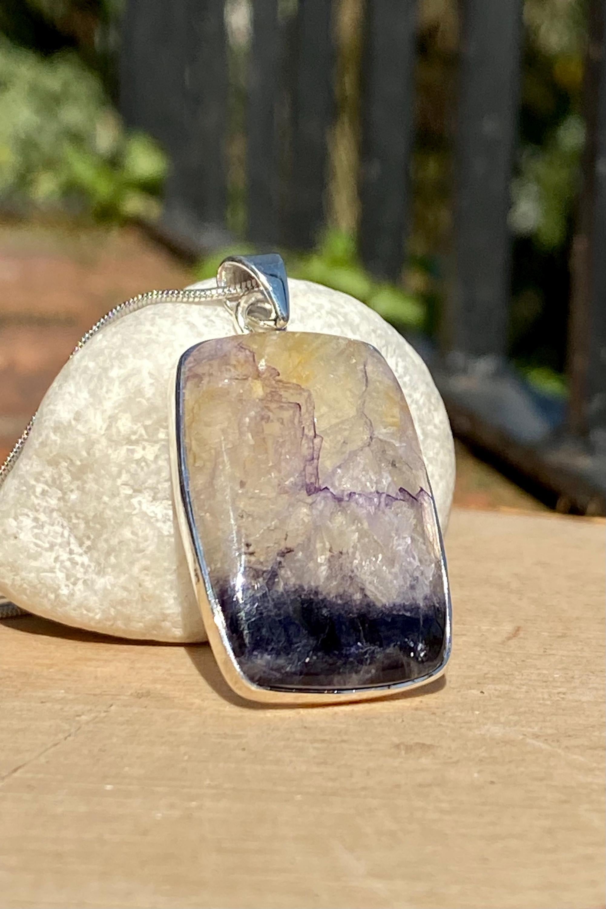 Blue John Sterling Silver Pendant