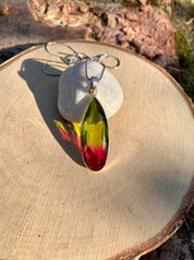 Watermelon Tourmaline Silver Teardrop Pendant (M1)