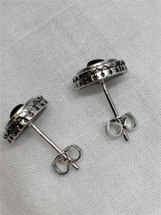 Black Tourmaline Stud Earrings, Round 10mm, Sterling Silver, Minimalist Gemstone Jewellery