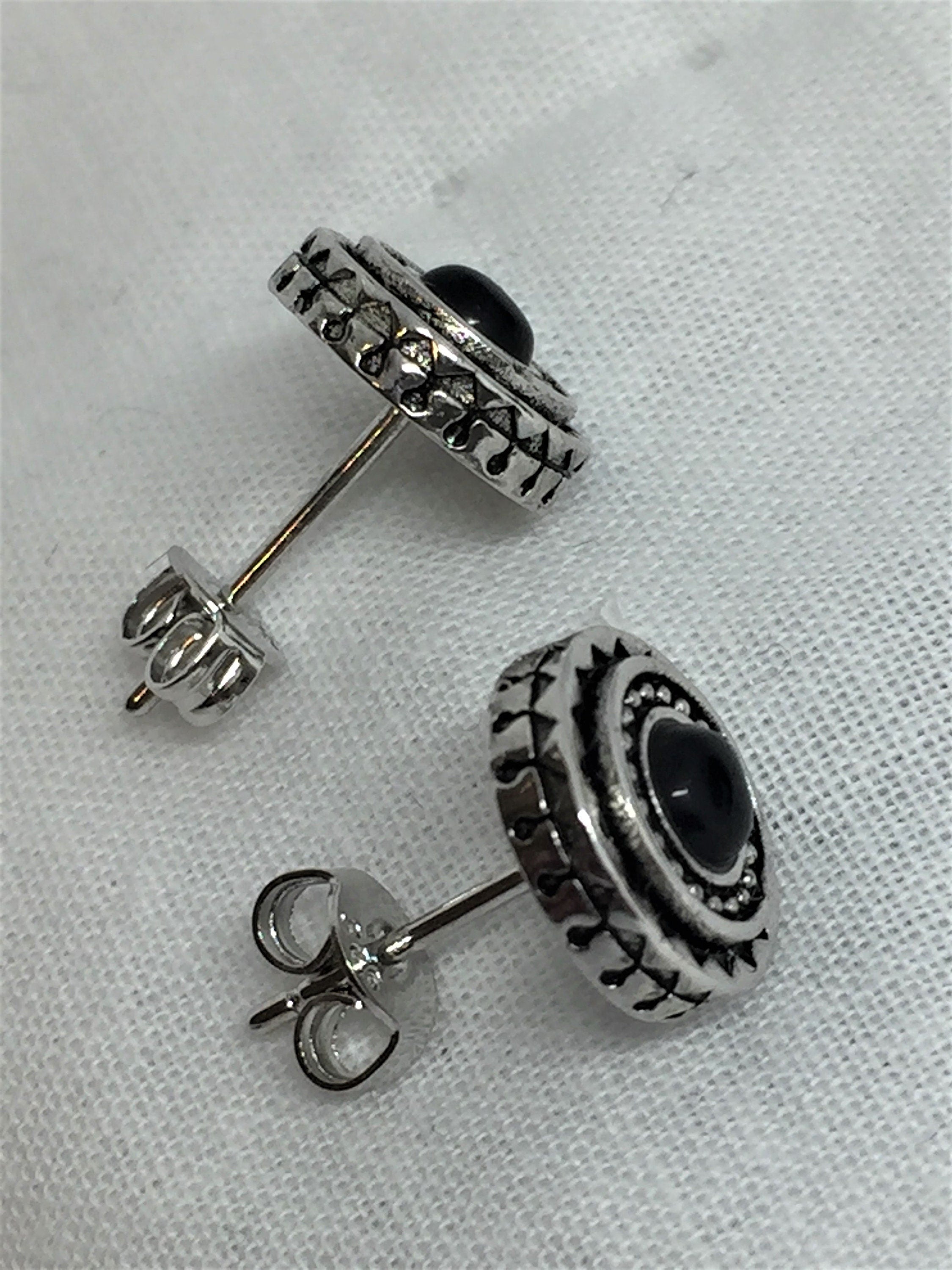 Black Tourmaline and Silver Studs.