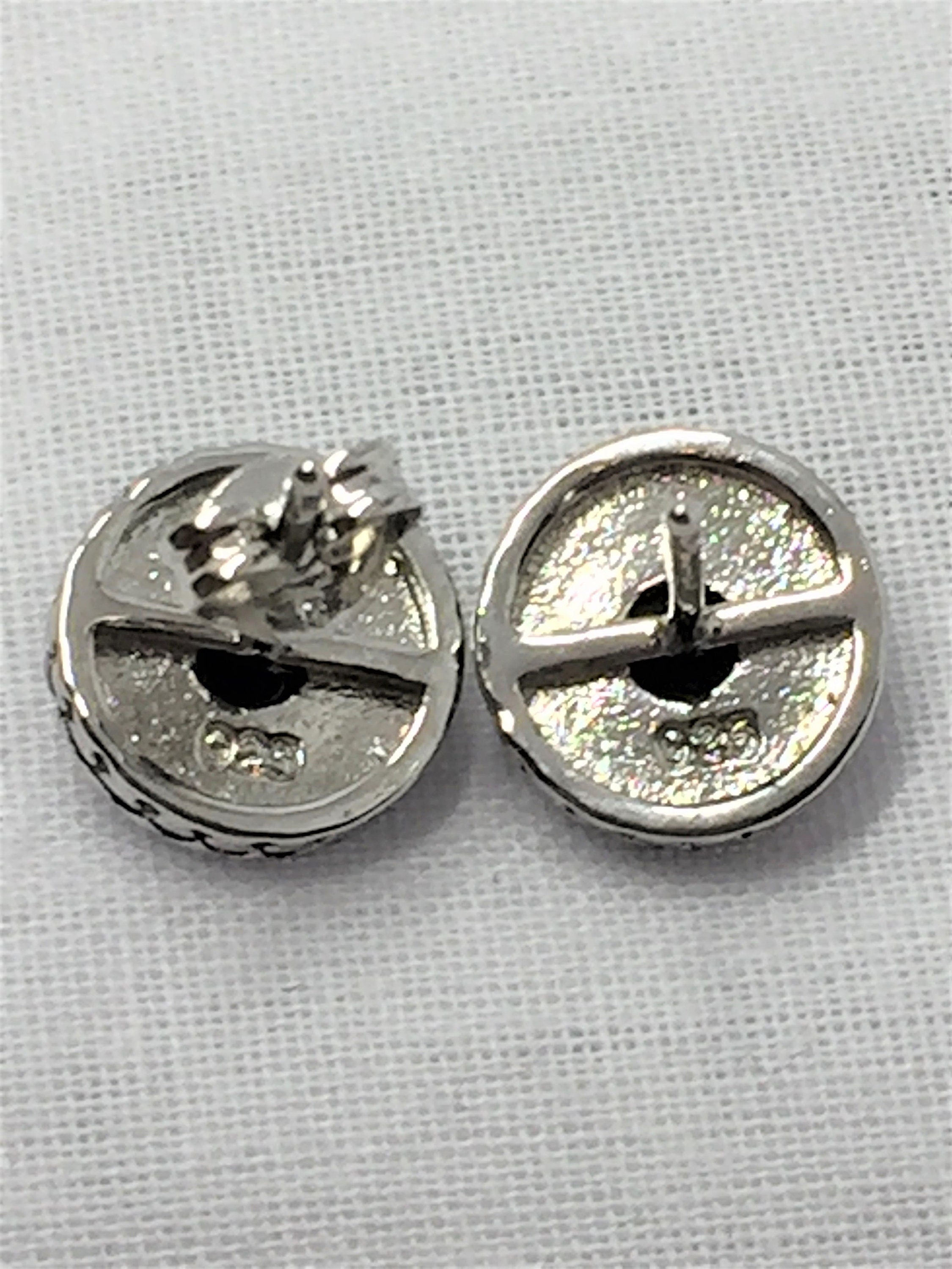 Black Tourmaline Stud Earrings, Round 10mm, Sterling Silver, Minimalist Gemstone Jewellery