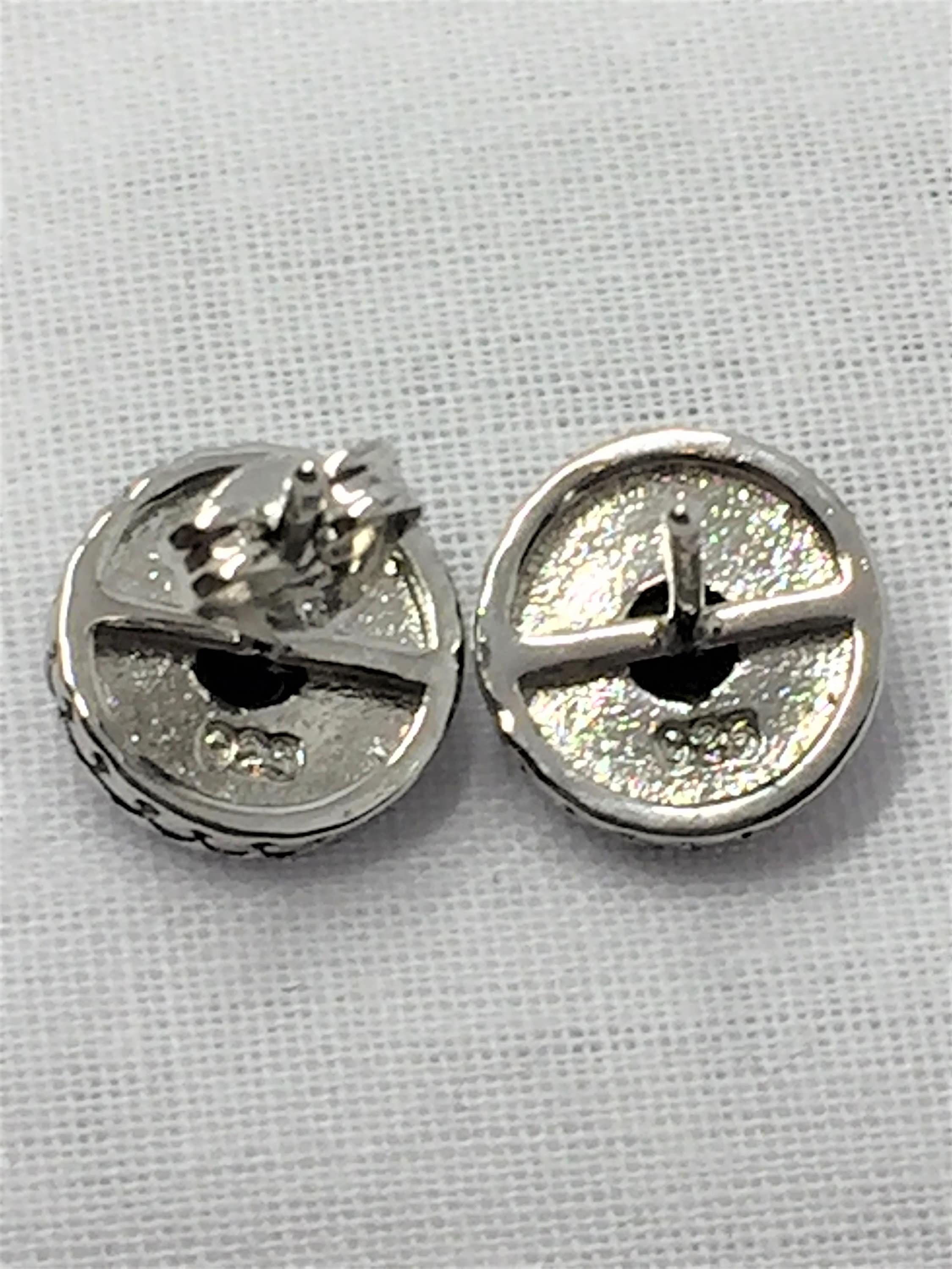 Black Tourmaline Stud Earrings, Round 10mm, Sterling Silver, Minimalist Gemstone Jewellery