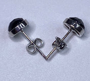 Polished Black Tourmaline Studs