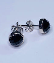 Polished Black Tourmaline Studs