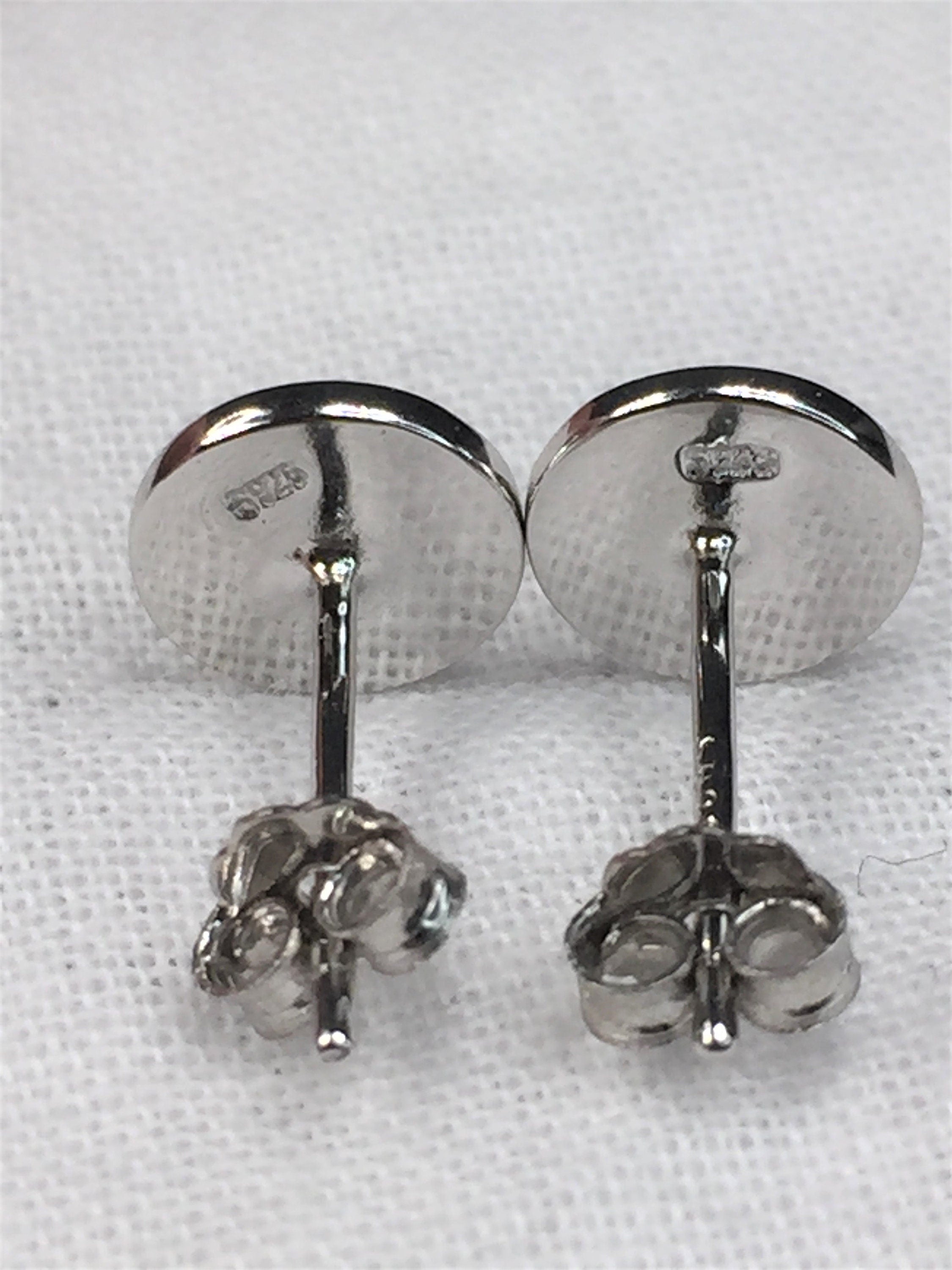 Black Tourmaline and Silver Studs (9mm)