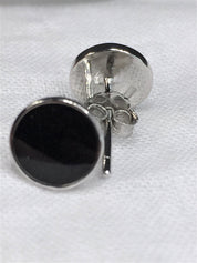 Black Tourmaline and Silver Studs (9mm)